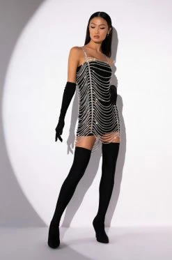 STAR STRETCH RUCHED STRAPLESS MINI DRESS WITH LONG GLOVES IN BLACK 16 STAR STRETCH RUCHED STRAPLESS MINI DRESS WITH LONG GLOVES IN BLACK -AKIRA Sales Shop star stretch ruched strapless mini dress with long gloves in black black 5 5