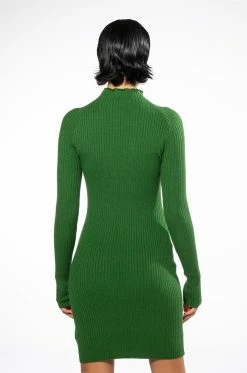 STORYTELLER TWIST FRONT DETAIL MINI DRESS -AKIRA Sales Shop storyteller twist front detail mini dress green 4 4