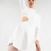 SUCH A LOOK OPEN BACK BUTTON UP FIT AND FLARE MINI DRESS 2 SUCH A LOOK OPEN BACK BUTTON UP FIT AND FLARE MINI DRESS -AKIRA Sales Shop such a look open back button up fit and flare mini dress white 1 1