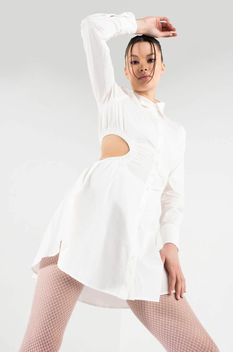 SUCH A LOOK OPEN BACK BUTTON UP FIT AND FLARE MINI DRESS 3 SUCH A LOOK OPEN BACK BUTTON UP FIT AND FLARE MINI DRESS