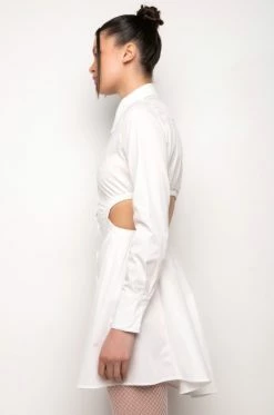 SUCH A LOOK OPEN BACK BUTTON UP FIT AND FLARE MINI DRESS 16 SUCH A LOOK OPEN BACK BUTTON UP FIT AND FLARE MINI DRESS -AKIRA Sales Shop such a look open back button up fit and flare mini dress white 6 6