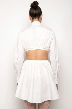 SUCH A LOOK OPEN BACK BUTTON UP FIT AND FLARE MINI DRESS 17 SUCH A LOOK OPEN BACK BUTTON UP FIT AND FLARE MINI DRESS -AKIRA Sales Shop such a look open back button up fit and flare mini dress white 7 7
