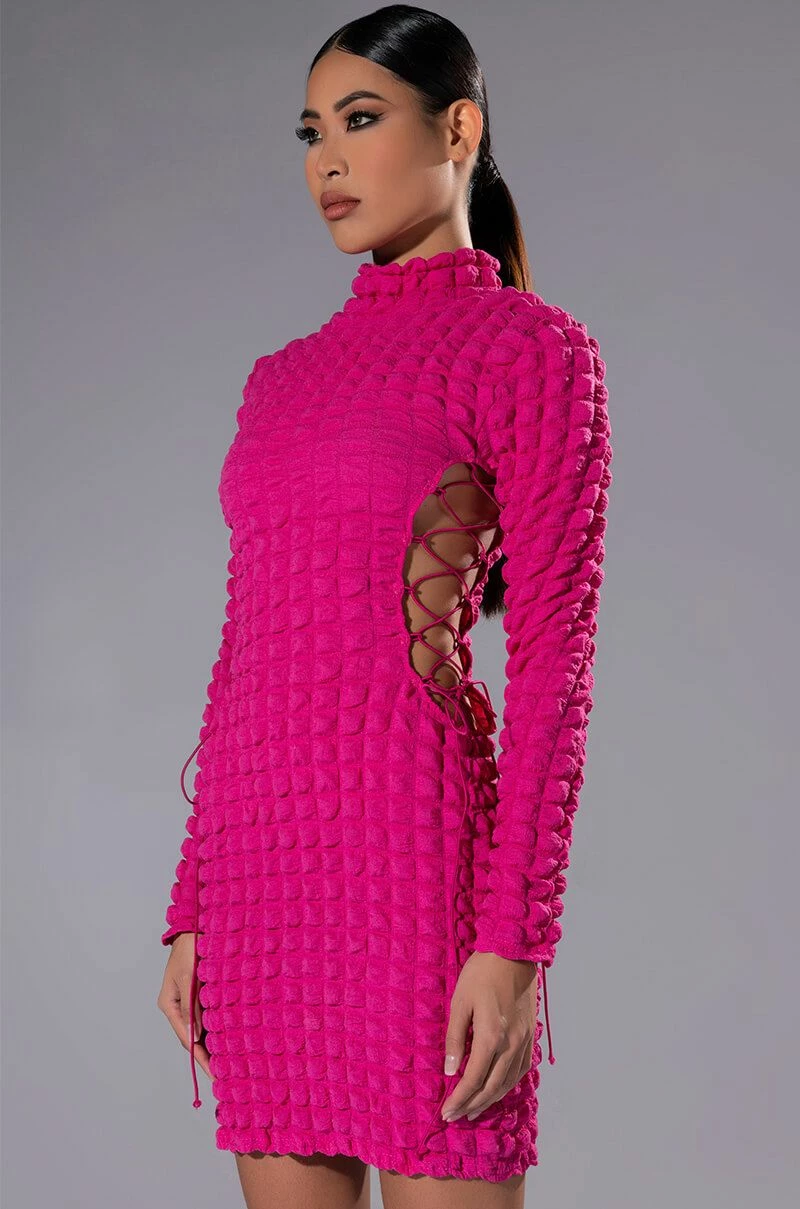 SULTRY LONG SLEEVE MOCK NECK CUT OUT MINI DRESS 4 SULTRY LONG SLEEVE MOCK NECK CUT OUT MINI DRESS - Image 2