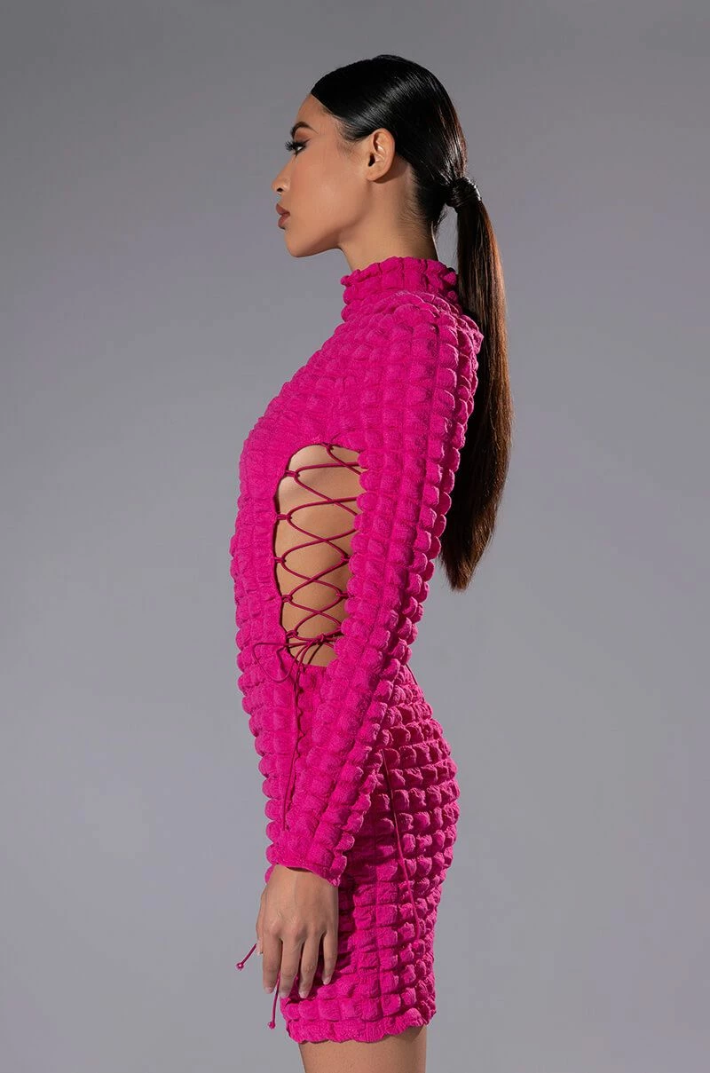 SULTRY LONG SLEEVE MOCK NECK CUT OUT MINI DRESS 7 SULTRY LONG SLEEVE MOCK NECK CUT OUT MINI DRESS - Image 5