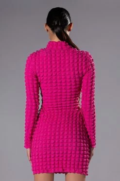 SULTRY LONG SLEEVE MOCK NECK CUT OUT MINI DRESS 14 SULTRY LONG SLEEVE MOCK NECK CUT OUT MINI DRESS -AKIRA Sales Shop sultry long sleeve mock neck cut out mini dress fuchsia 6 6