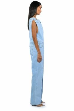 SUNDAY STROLLIN DENIM JUMPSUIT 9 SUNDAY STROLLIN DENIM JUMPSUIT -AKIRA Sales Shop sunday strollin denim jumpsuit light blue 3 3