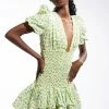 SUNGODDESS FLORAL PRINT DRESS -AKIRA Sales Shop sungoddess floral print dress yellow 1 1