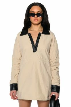 SWIPE RIGHT CUT OUT WAIST LONG SLEEVE MINI DRESS