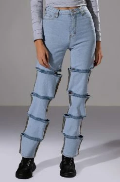 TEMPTATION HIGH RISE LAYERED WIDE LEG JEAN