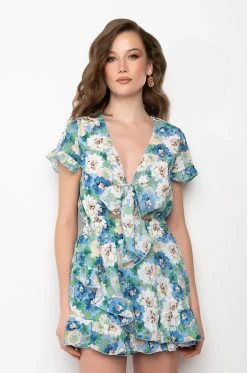 THAT GIRL FLORAL ROMPER -AKIRA Sales Shop that girl floral romper blue multi 3 3