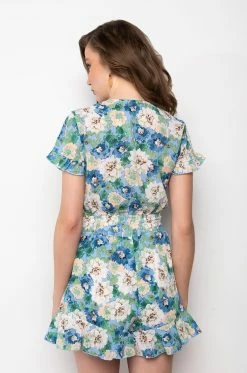 THAT GIRL FLORAL ROMPER -AKIRA Sales Shop that girl floral romper blue multi 5 5