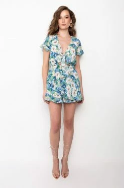 THAT GIRL FLORAL ROMPER -AKIRA Sales Shop that girl floral romper blue multi 7 7