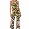 THE WAY YOU GROOVE CROCHET HALTER JUMPSUIT IN WHITE MULTI -AKIRA Sales Shop the way you groove crochet halter jumpsuit in white multi white multi 1 1 c1 c1
