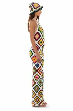 THE WAY YOU GROOVE CROCHET HALTER JUMPSUIT IN WHITE MULTI -AKIRA Sales Shop the way you groove crochet halter jumpsuit in white multi white multi 3 3 c1 c1