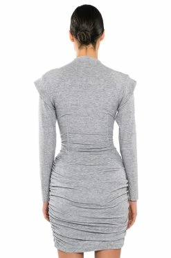 THEA CORSETED KNIT LONG SLEEVE MINI DRESS 12 THEA CORSETED KNIT LONG SLEEVE MINI DRESS -AKIRA Sales Shop thea corseted knit long sleeve mini dress heather grey 4 4 c1