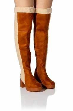 TOP TIER CHUNKY SUEDE BOOT IN TAN