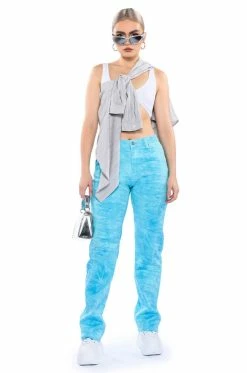 UP IN THE CLOUDS HIGH RISE RELAXED FIT JEANS -AKIRA Sales Shop up in the clouds high rise relaxed fit jeans blue 3 3
