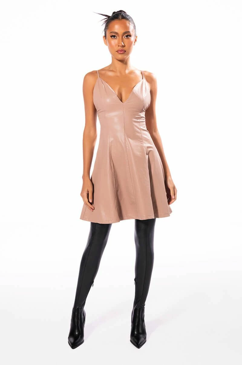 VEGAN LEATHER ESSENTIAL MINI DRESS - Image 7