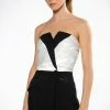 VIVIAN TUXEDO DETAIL STRAPLESS MINI DRESS 2 VIVIAN TUXEDO DETAIL STRAPLESS MINI DRESS -AKIRA Sales Shop vivian tuxedo detail strapless mini dress white black 1 1