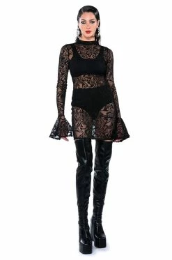 WAITING ON YOU SHEER MINI DRESS 14 WAITING ON YOU SHEER MINI DRESS -AKIRA Sales Shop waiting on you sheer mini dress black 4 4