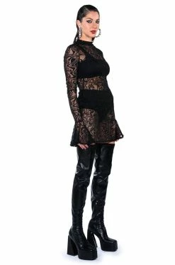 WAITING ON YOU SHEER MINI DRESS 16 WAITING ON YOU SHEER MINI DRESS -AKIRA Sales Shop waiting on you sheer mini dress black 6 6