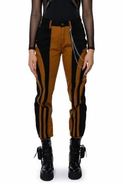 WONKA CHAIN DETAIL COLOR BLOCKED DENIM PANT