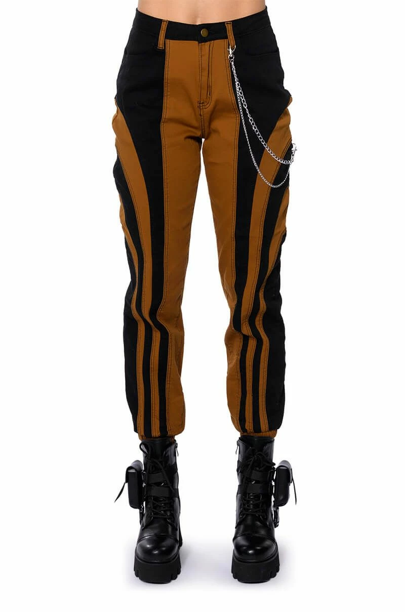 WONKA CHAIN DETAIL COLOR BLOCKED DENIM PANT - Image 6