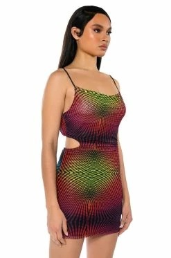 WORTH EVERYTHING PRINTED MINI DRESS -AKIRA Sales Shop worth everything printed mini dress red multi 2 2