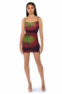 WORTH EVERYTHING PRINTED MINI DRESS -AKIRA Sales Shop worth everything printed mini dress red multi 3 3