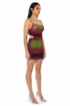 WORTH EVERYTHING PRINTED MINI DRESS -AKIRA Sales Shop worth everything printed mini dress red multi 4 4