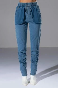 YOU OUGHTA KNOW DENIM JOGGER -AKIRA Sales Shop you oughta know denim jogger medium blue denim 5 5 c1