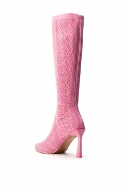 ZERO GRAVITY MID CALF KNIT CHUNKY BOOT IN PINK -AKIRA Sales Shop zero gravity mid calf knit chunky boot in pink pink 4 4